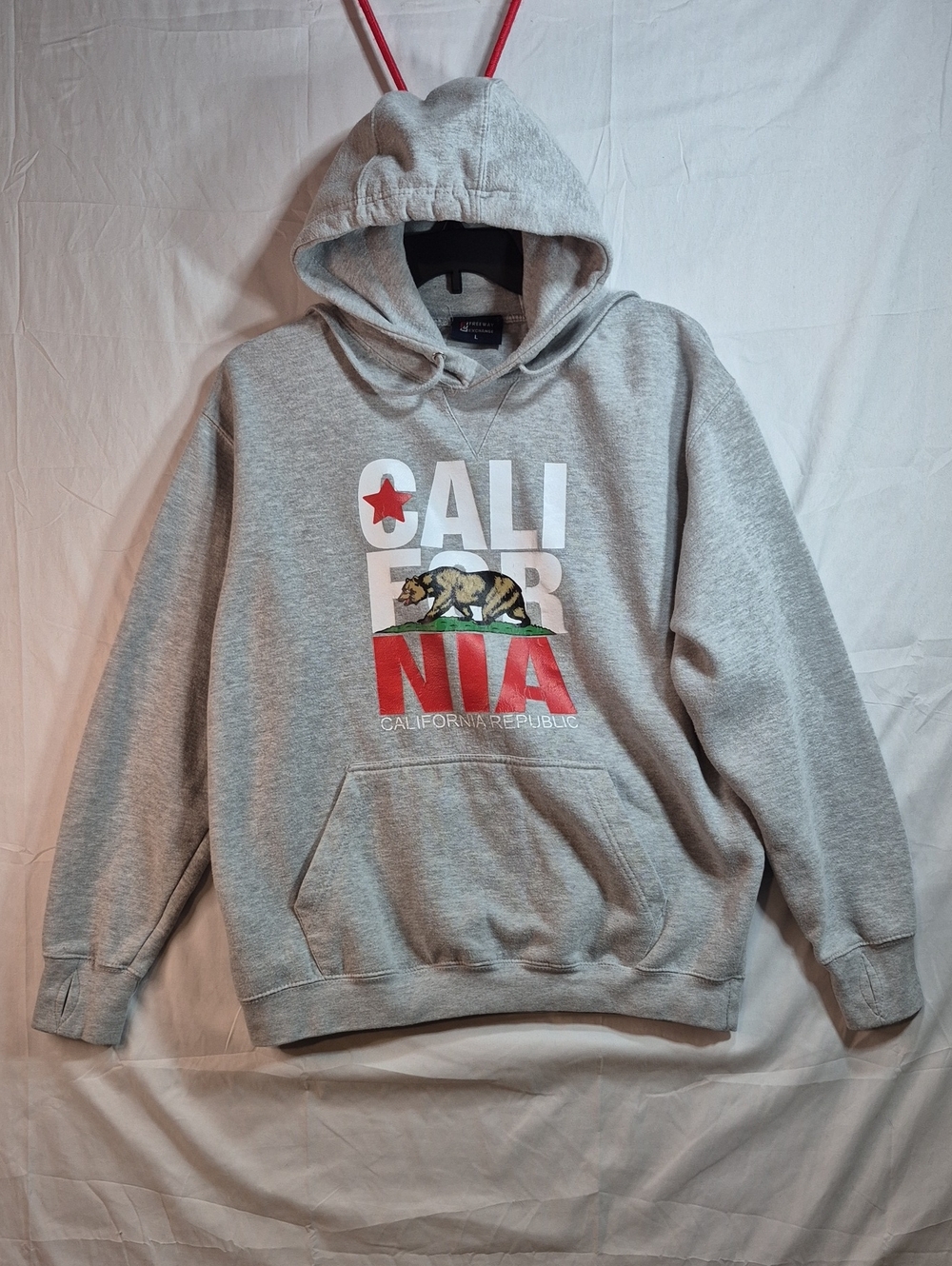 Men's Grey California Graphic Hoodie Sweatshirt